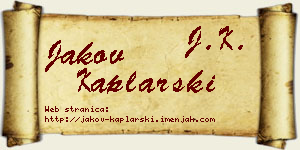 Jakov Kaplarski vizit kartica